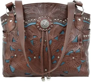 American West Leather - Multi Compartment Tote Bag