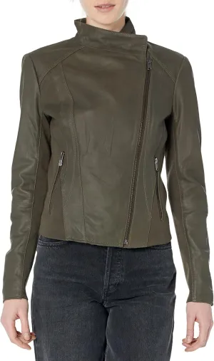 Andrew Marc Women's Asymmetrical Felix Leather Moto Jacket
