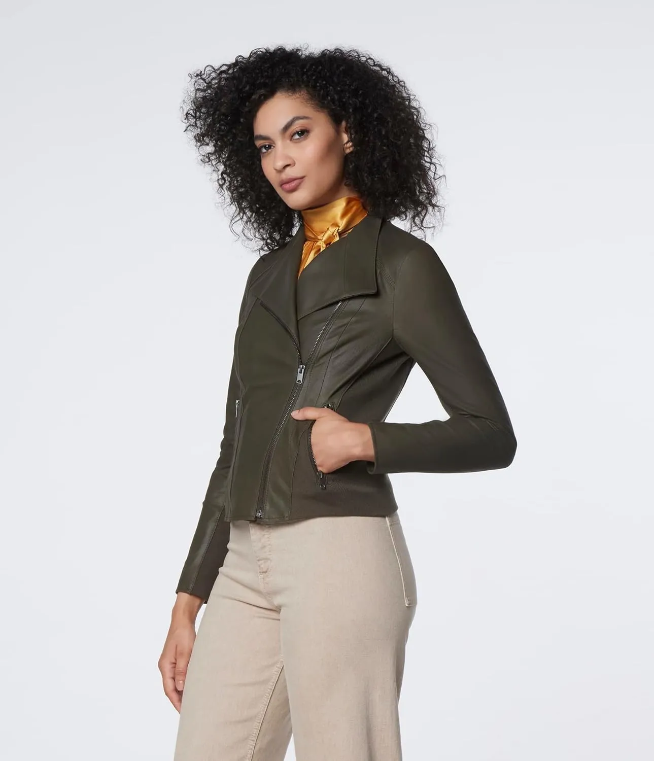 Andrew Marc Women's Asymmetrical Felix Leather Moto Jacket