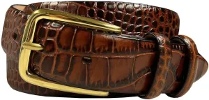 Andrew/Armando - Dress Belt Solid Brass Buckle (Gold & Silver) Genuine Full-Grain Cowhide Leather Belt 1-1/8"(30mm) Wide