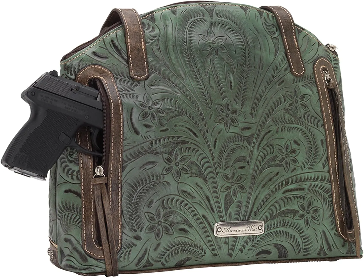 Annie's Secret Half Moon Tote for Women | Leather Lined Ambidextrous Conceal Carry Pocket on Back