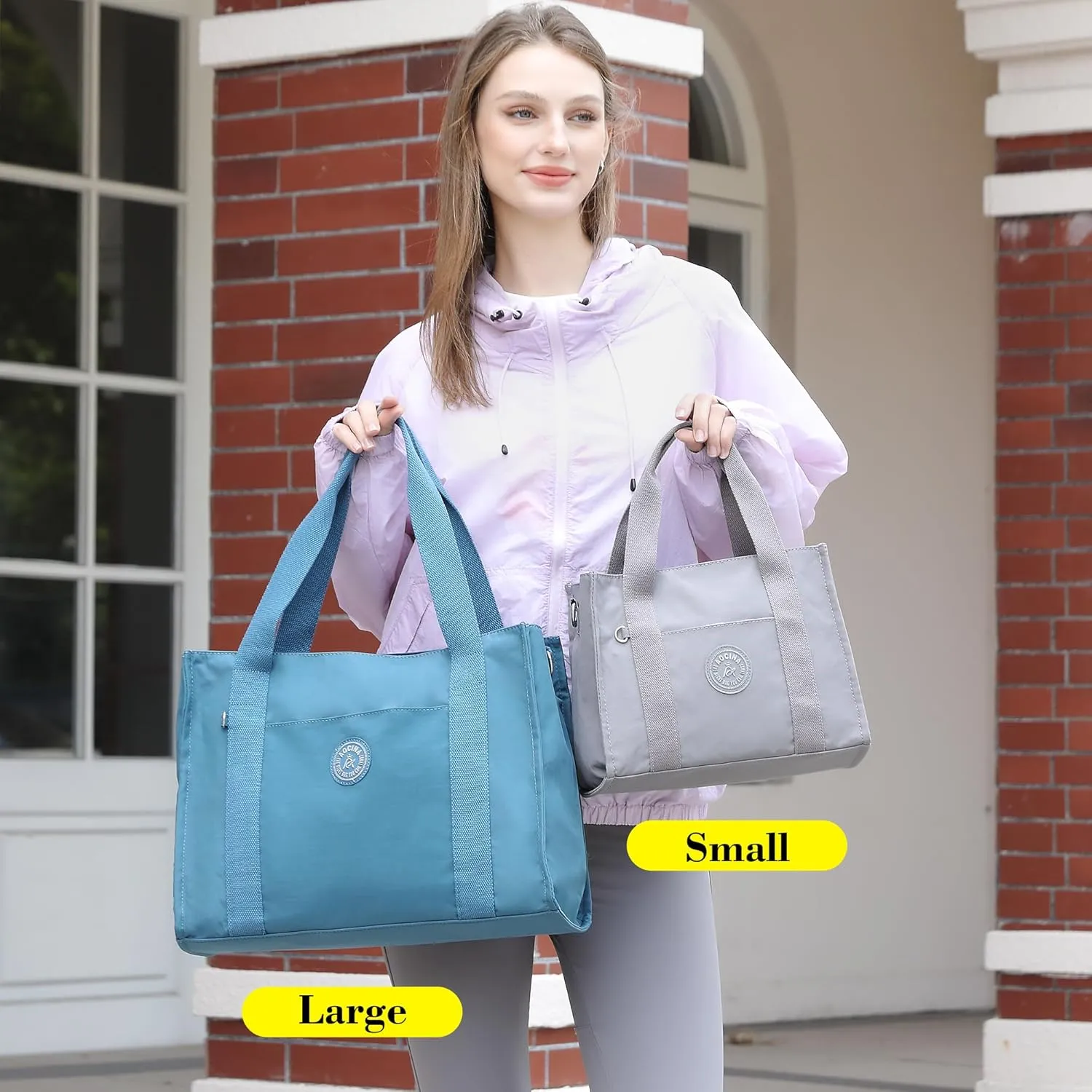AOCINA Small Tote Bag for Women with Zipper Satchel Bags Crossbody Tote Purse Shoulder Handbags for Work Nurse College Gift
