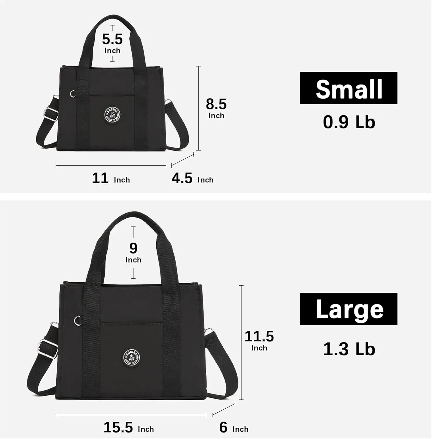 AOCINA Small Tote Bag for Women with Zipper Satchel Bags Crossbody Tote Purse Shoulder Handbags for Work Nurse College Gift