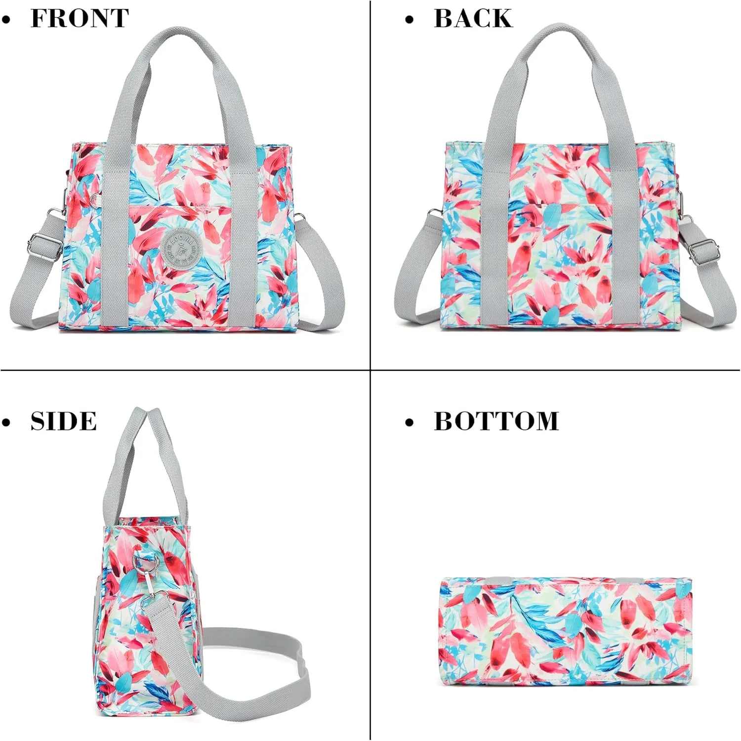 AOCINA Small Tote Bag for Women with Zipper Satchel Bags Crossbody Tote Purse Shoulder Handbags for Work Nurse College Gift