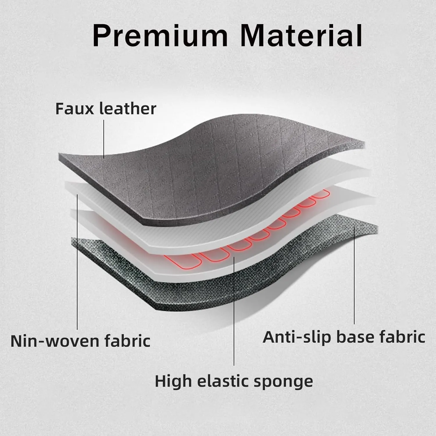 AOMSAZTO Truck Seat Covers for Toyota Tacoma Crew Cab: 2015 2014 2013 2012 2011 2010 2009 2008 2007 2006 2005 - Custom Fit Full Set Faux Leather Tacoma Truck Seat Covers (Black   Red Trim, 2005-2015)