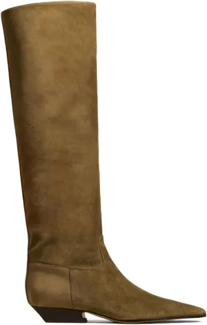Arqa Women's Square Toe Knee High Boots Low Block Heel Slouchy Boot Comfort Western Riding Boots for Women