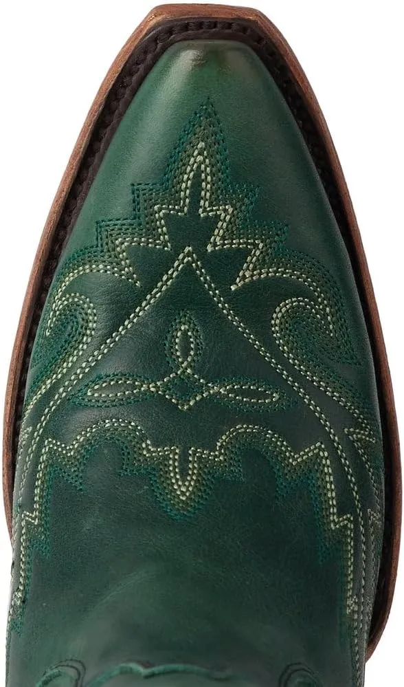 Atuelang Western Cowboy Boots for Women Knee High Wide Calf Lace Up Embroidered Cowgirl Boots