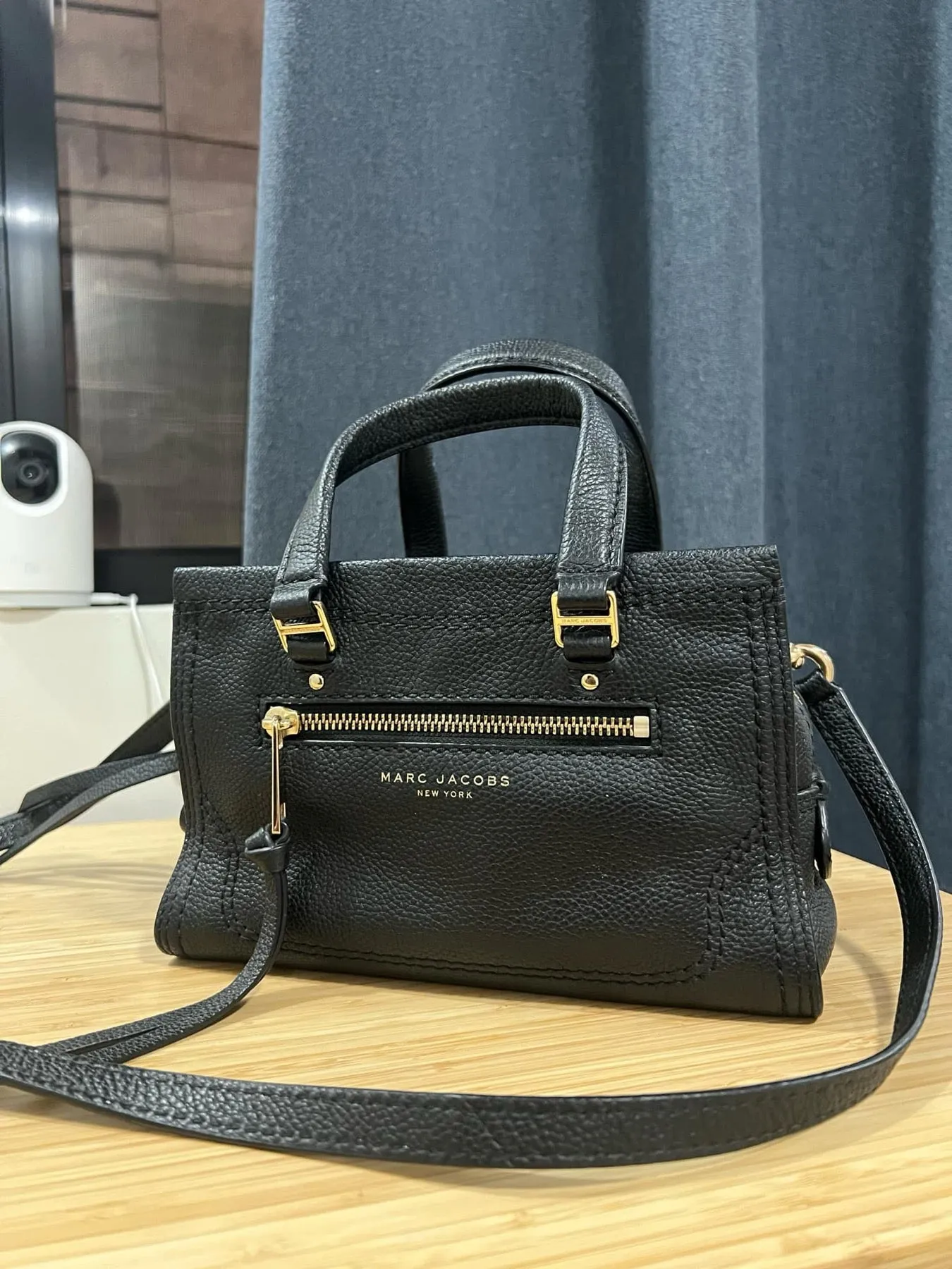 AUTHENTIC/ORIGINAL Preloved MJ Mini Cruiser Black Pebbled Leather Bag