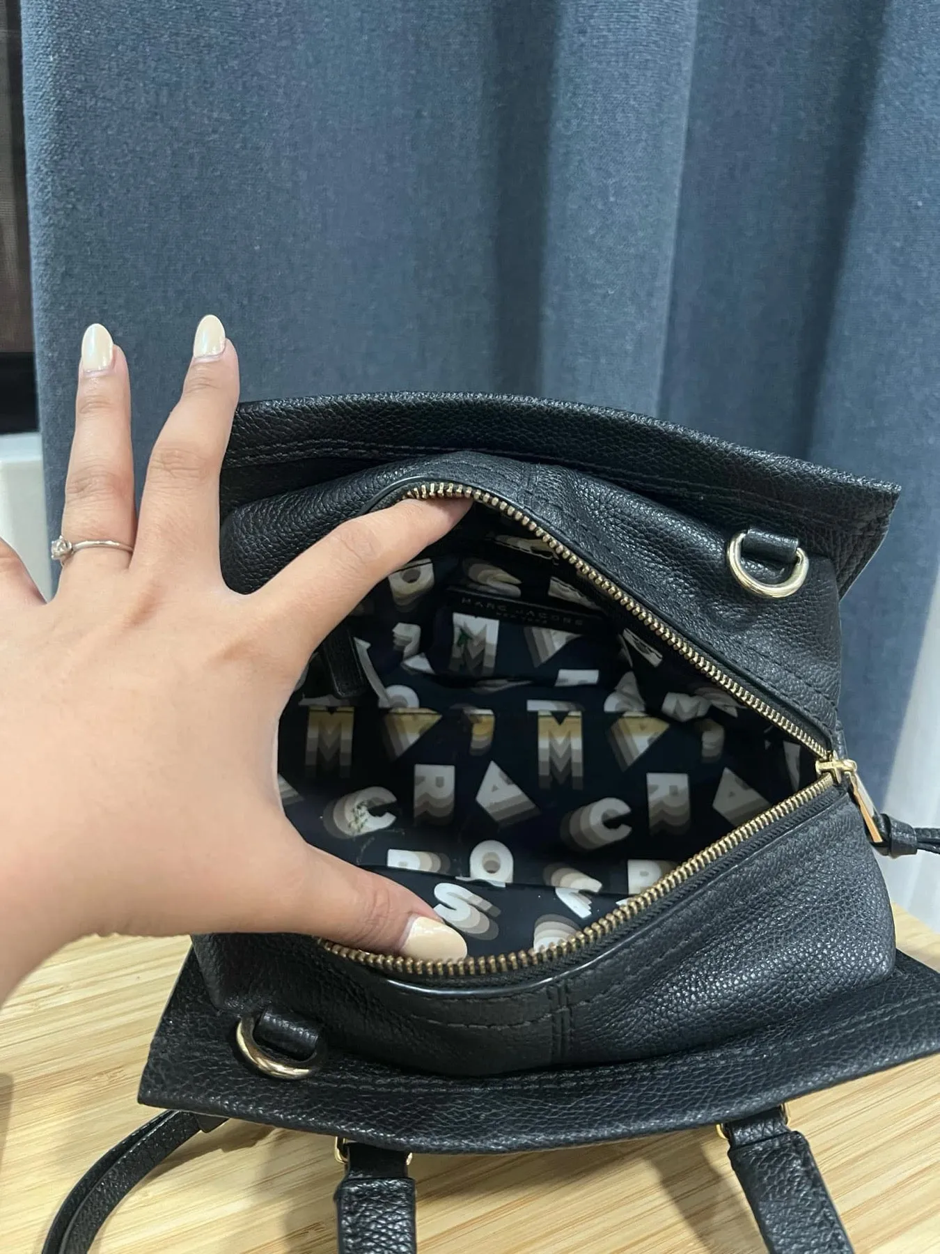 AUTHENTIC/ORIGINAL Preloved MJ Mini Cruiser Black Pebbled Leather Bag