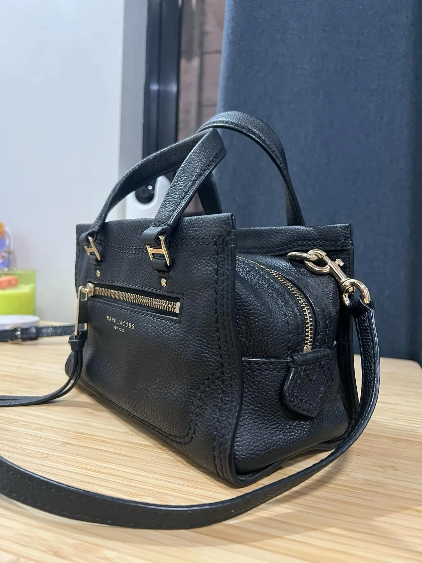 AUTHENTIC/ORIGINAL Preloved MJ Mini Cruiser Black Pebbled Leather Bag