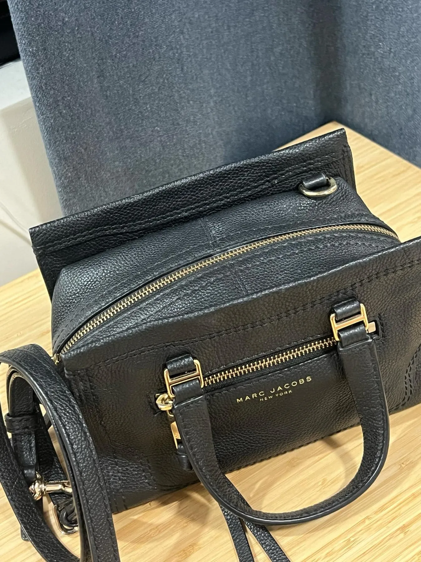 AUTHENTIC/ORIGINAL Preloved MJ Mini Cruiser Black Pebbled Leather Bag