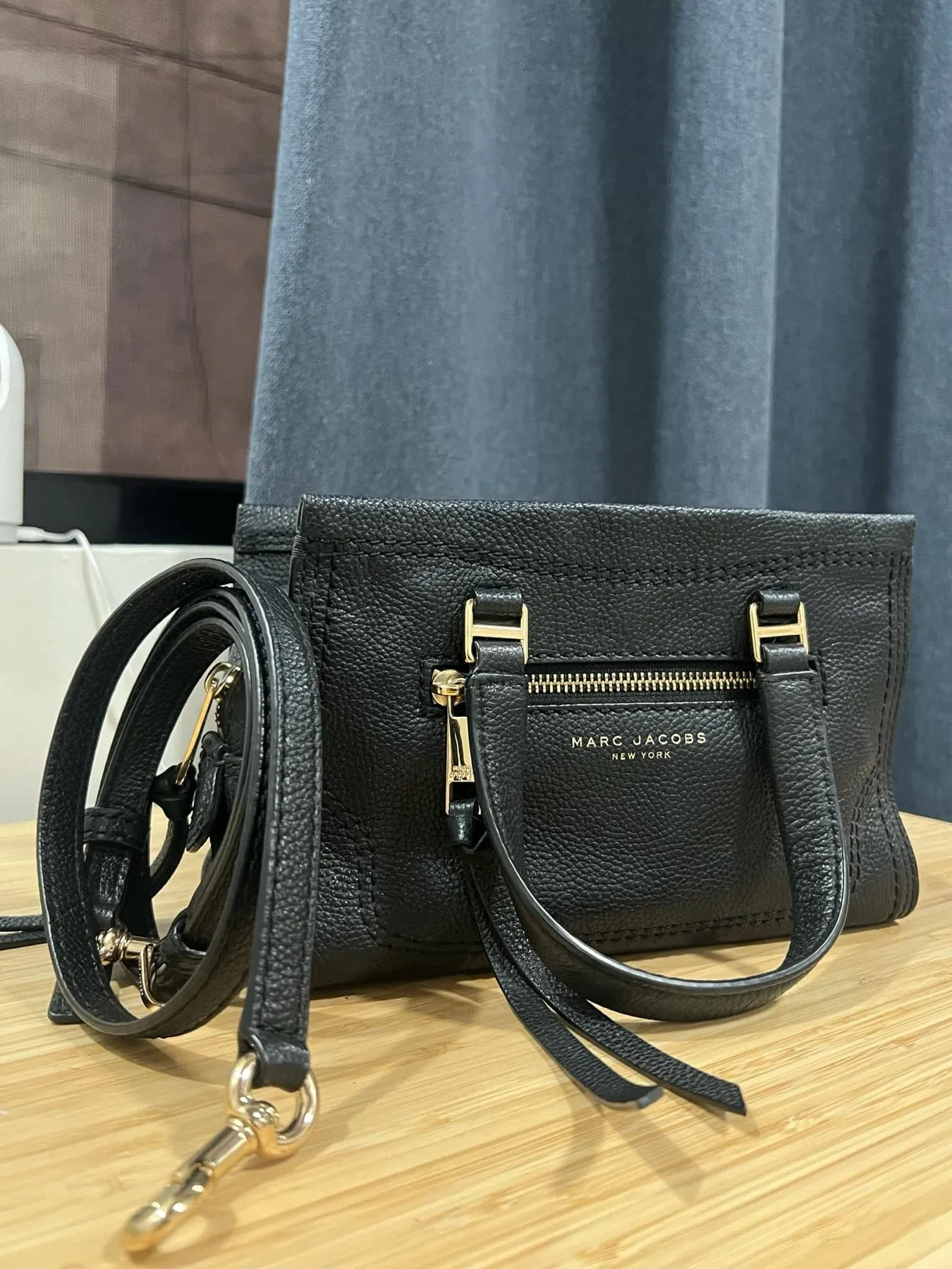 AUTHENTIC/ORIGINAL Preloved MJ Mini Cruiser Black Pebbled Leather Bag