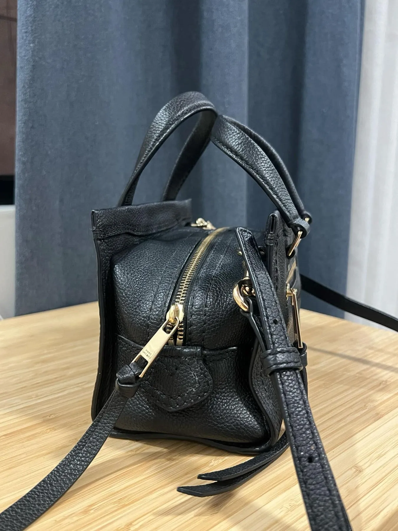 AUTHENTIC/ORIGINAL Preloved MJ Mini Cruiser Black Pebbled Leather Bag