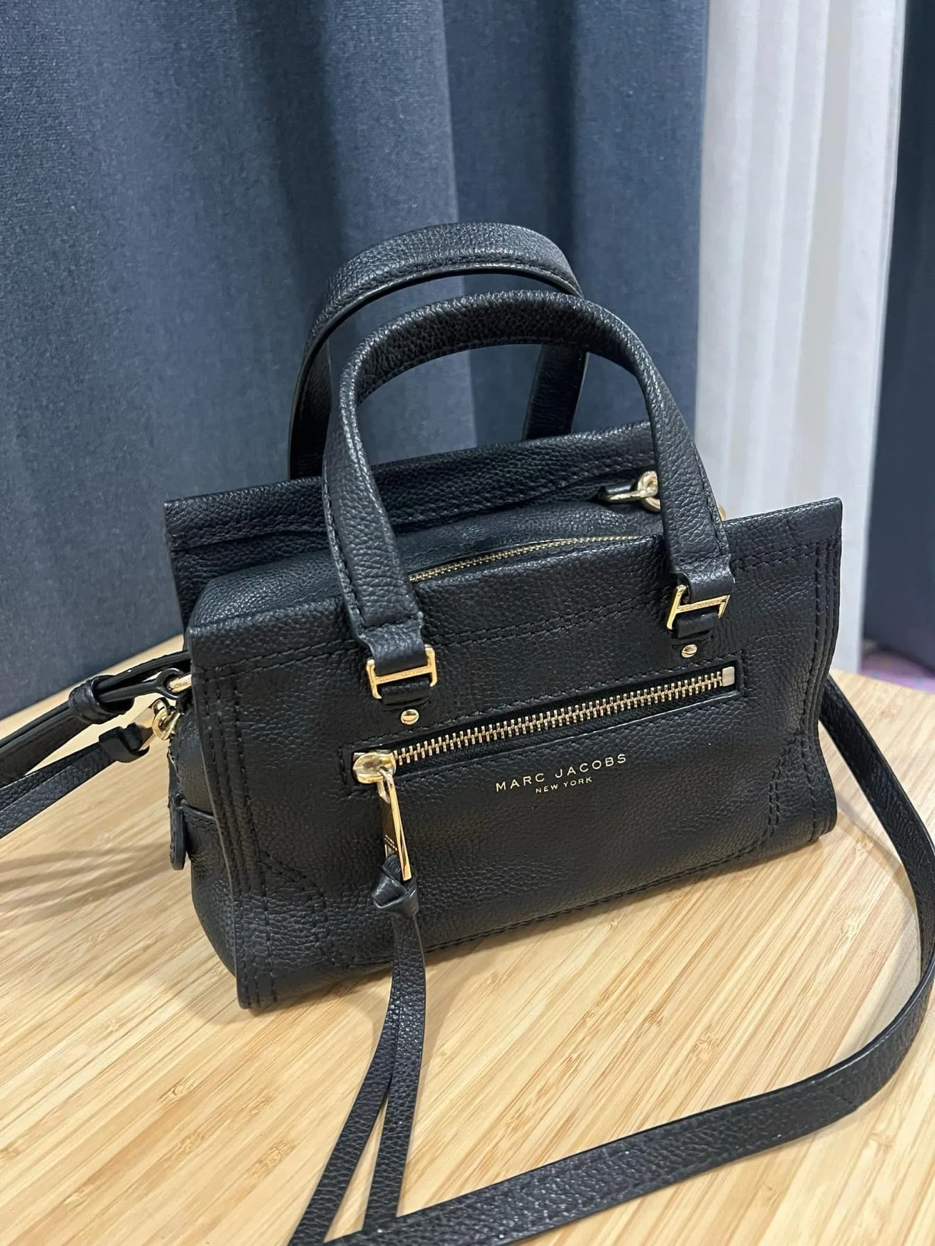 AUTHENTIC/ORIGINAL Preloved MJ Mini Cruiser Black Pebbled Leather Bag
