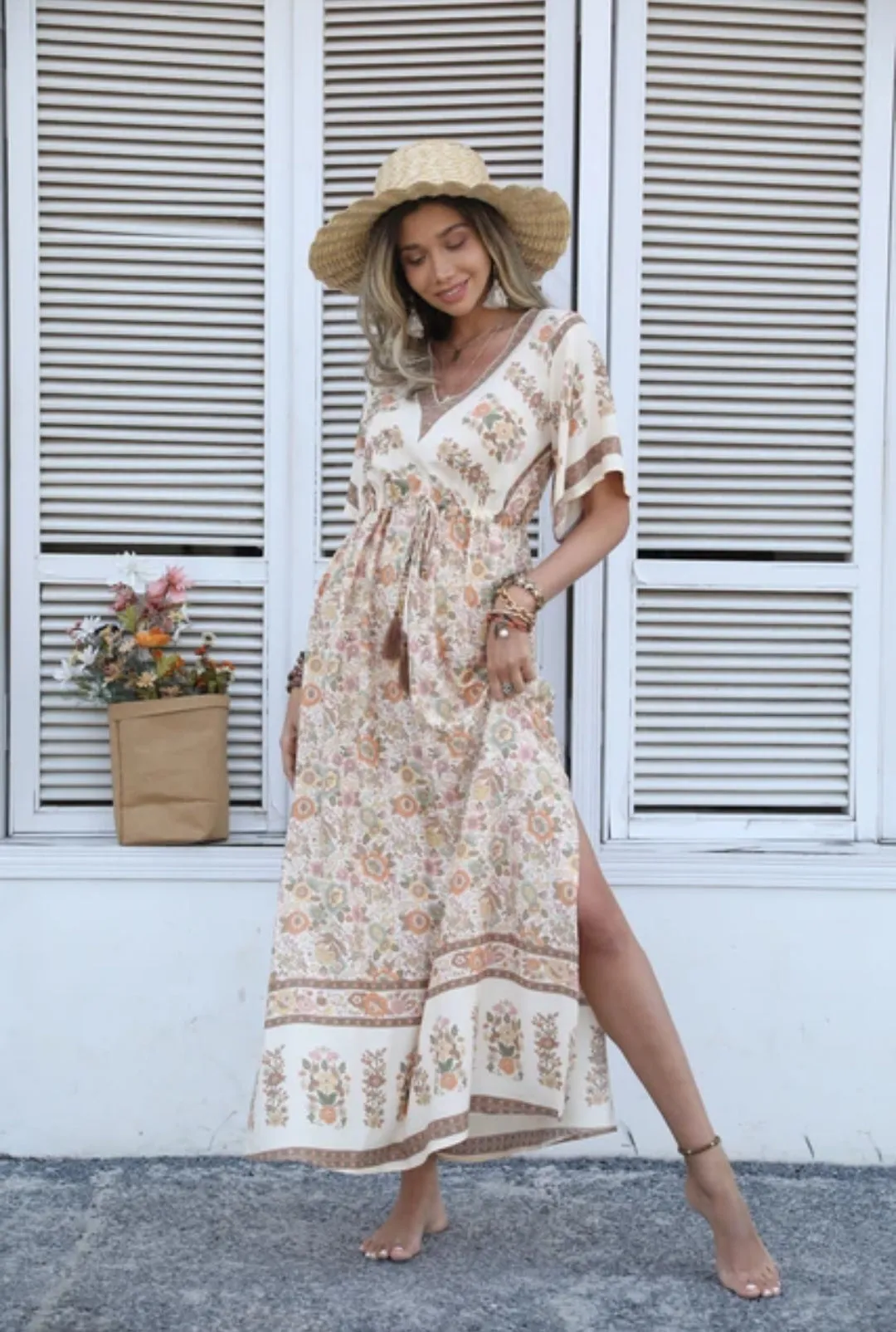 Avencea Trendy Bohemian Maxi Dress
