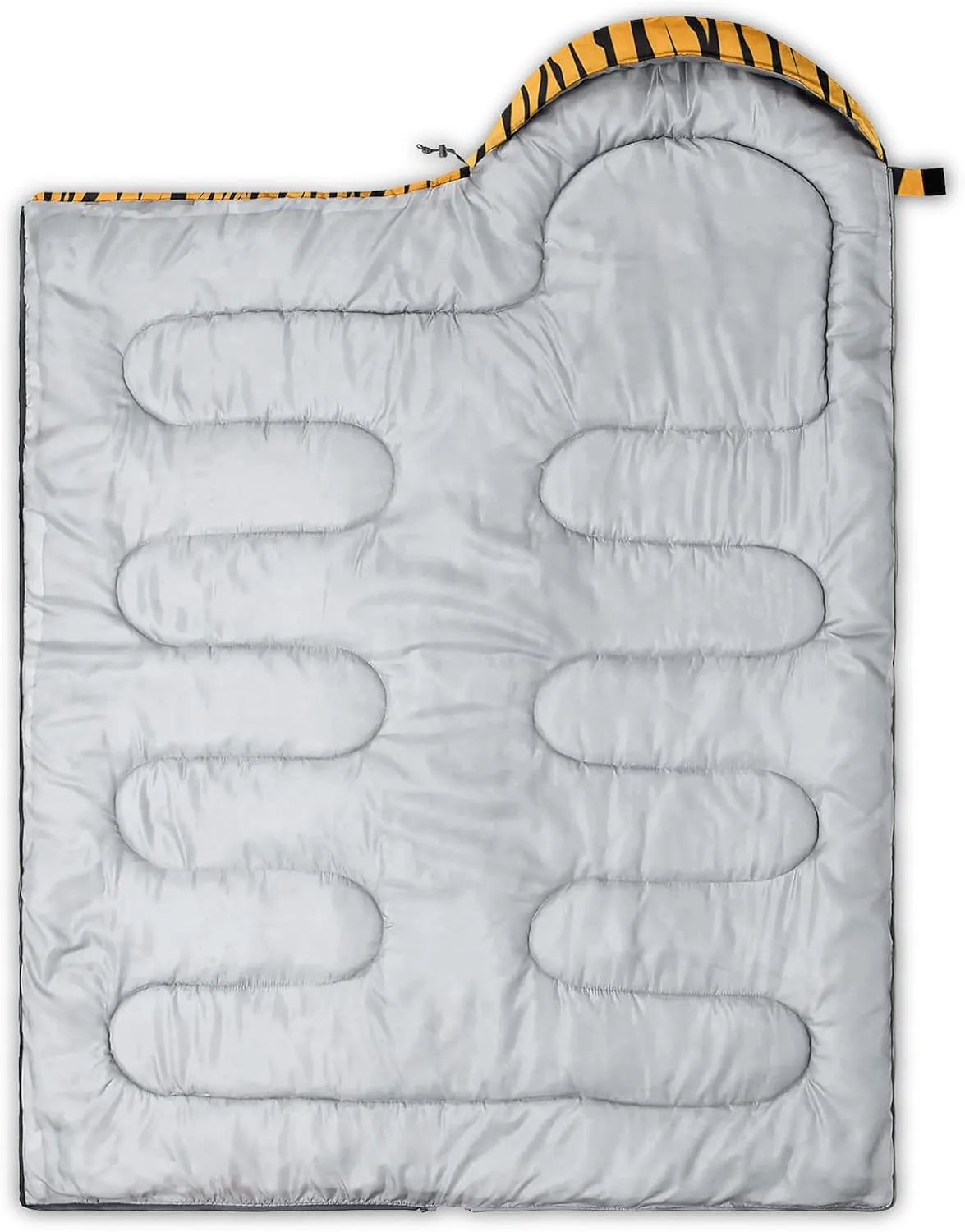 Axolotl Tiger Skin Sleeping Bag,3 Season Warm Cool Weather Waterproof Portable Camping Bag for Adults,Lightweight Backpacking Bag with Compression Sack for Camping Travelling Outdoor Picnic,Yellow