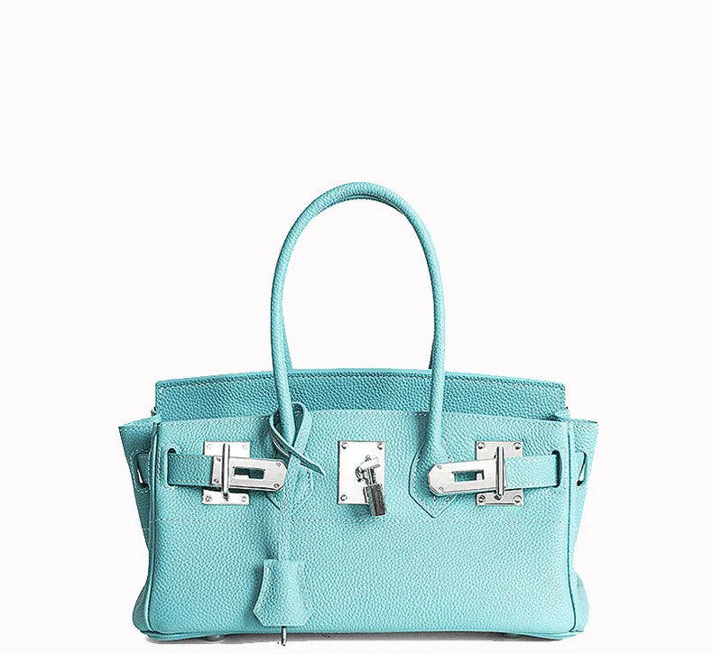 Azure Luxe Lock Tote