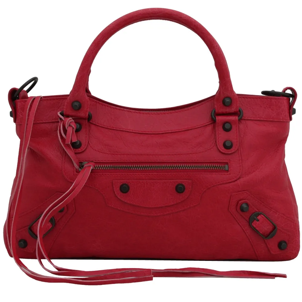 Balenciaga Classic First Leather Satchel Bag- Rose Thulian
