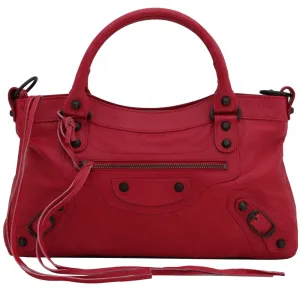 Balenciaga Classic First Leather Satchel Bag- Rose Thulian