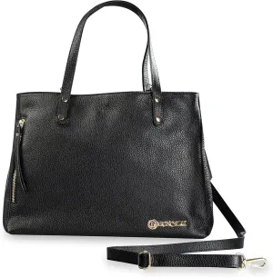 Baroncelli Large Leather Tote Bag Genuine Italian Pebbled Leather Designed and Made in Italy