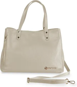 Baroncelli Large Leather Tote Bag Genuine Italian Pebbled Leather Designed and Made in Italy