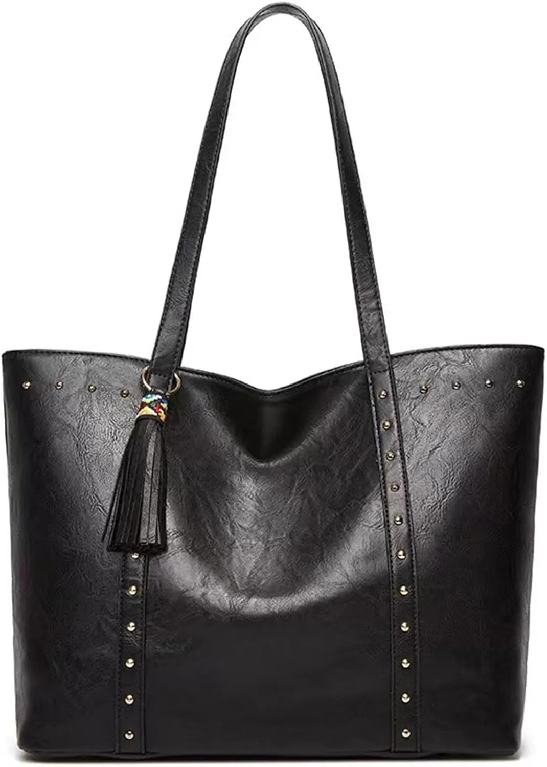 Barsine Tote Bag for Women PU Leather Handbag Vintage Shoulder Bag Classic Purse