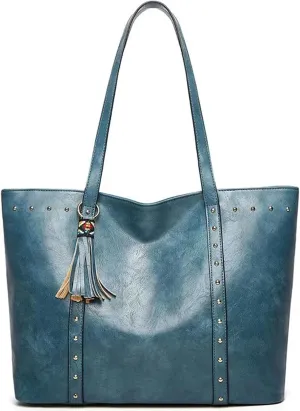 Barsine Tote Bag for Women PU Leather Handbag Vintage Shoulder Bag Classic Purse