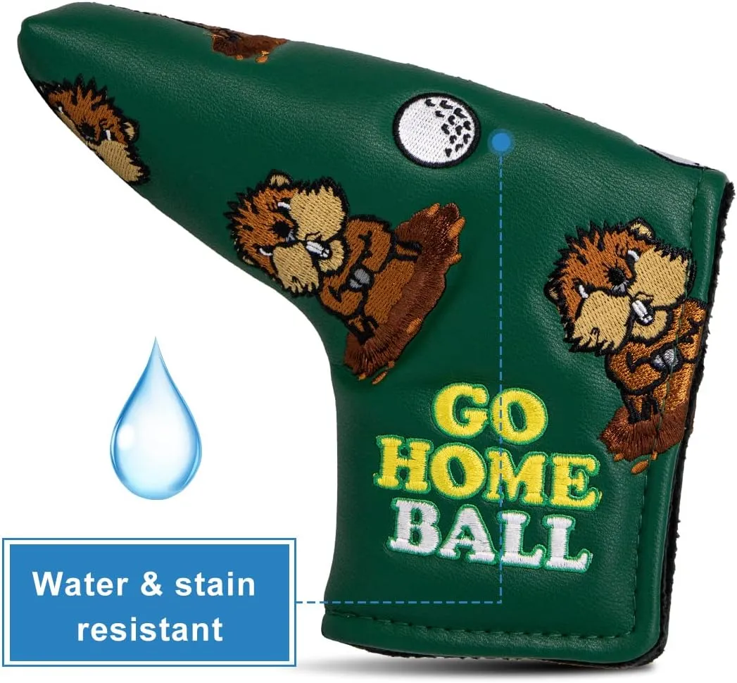 Barudan Golf Groundhog Golf Driver Head Cover Headcover 3 Wood Cover Hybrid Headcover Putter Head Cover -Fairway Rescue Wood Head Cover fits for Cobra, Taylormade, Ping