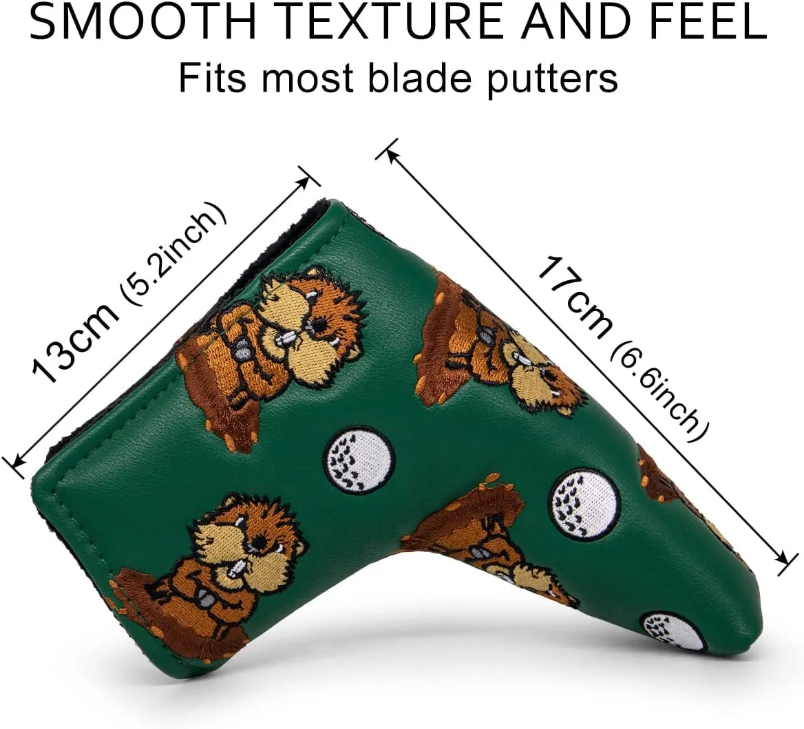 Barudan Golf Groundhog Golf Driver Head Cover Headcover 3 Wood Cover Hybrid Headcover Putter Head Cover -Fairway Rescue Wood Head Cover fits for Cobra, Taylormade, Ping
