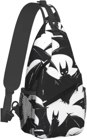 Bat Halloween Print Cross Chest Bag Diagonally Adjustable Straps Lightweight Sport Crossbody Bags