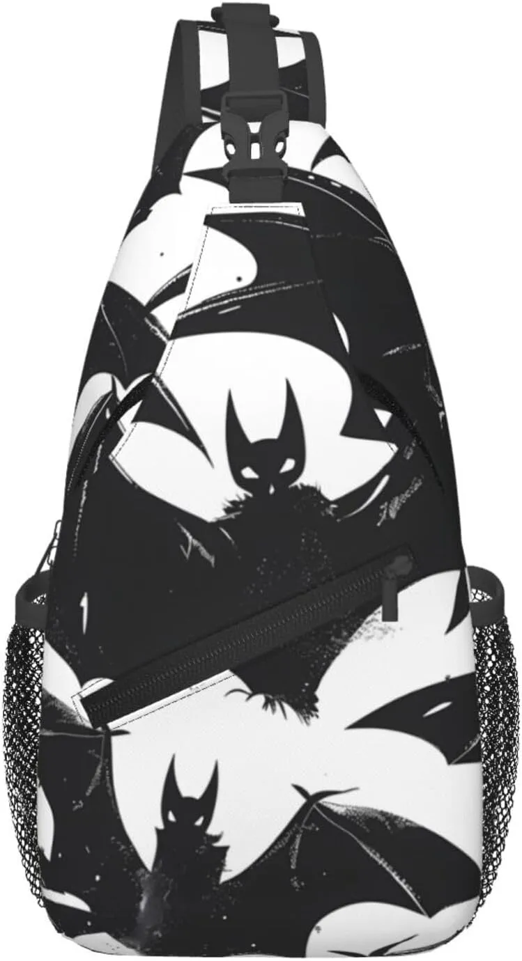 Bat Halloween Print Cross Chest Bag Diagonally Adjustable Straps Lightweight Sport Crossbody Bags