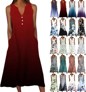 Beach Sundresses for Women 2025 Vacation Casual Plus Size Midi Sun Dress Loose Flowy Summer Boho Long Dresse Trendy