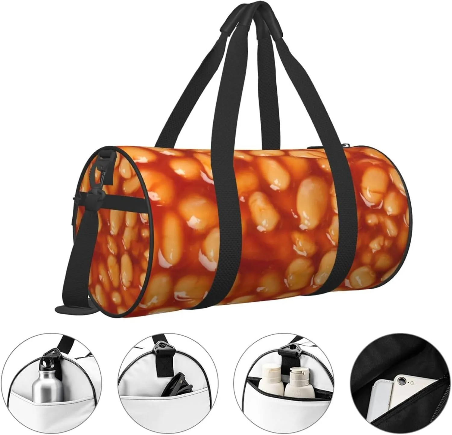 Beans With Tomato Sauce Sports Gym Duffel Bag For Men Women Weekender Travel Workout Training Handbag