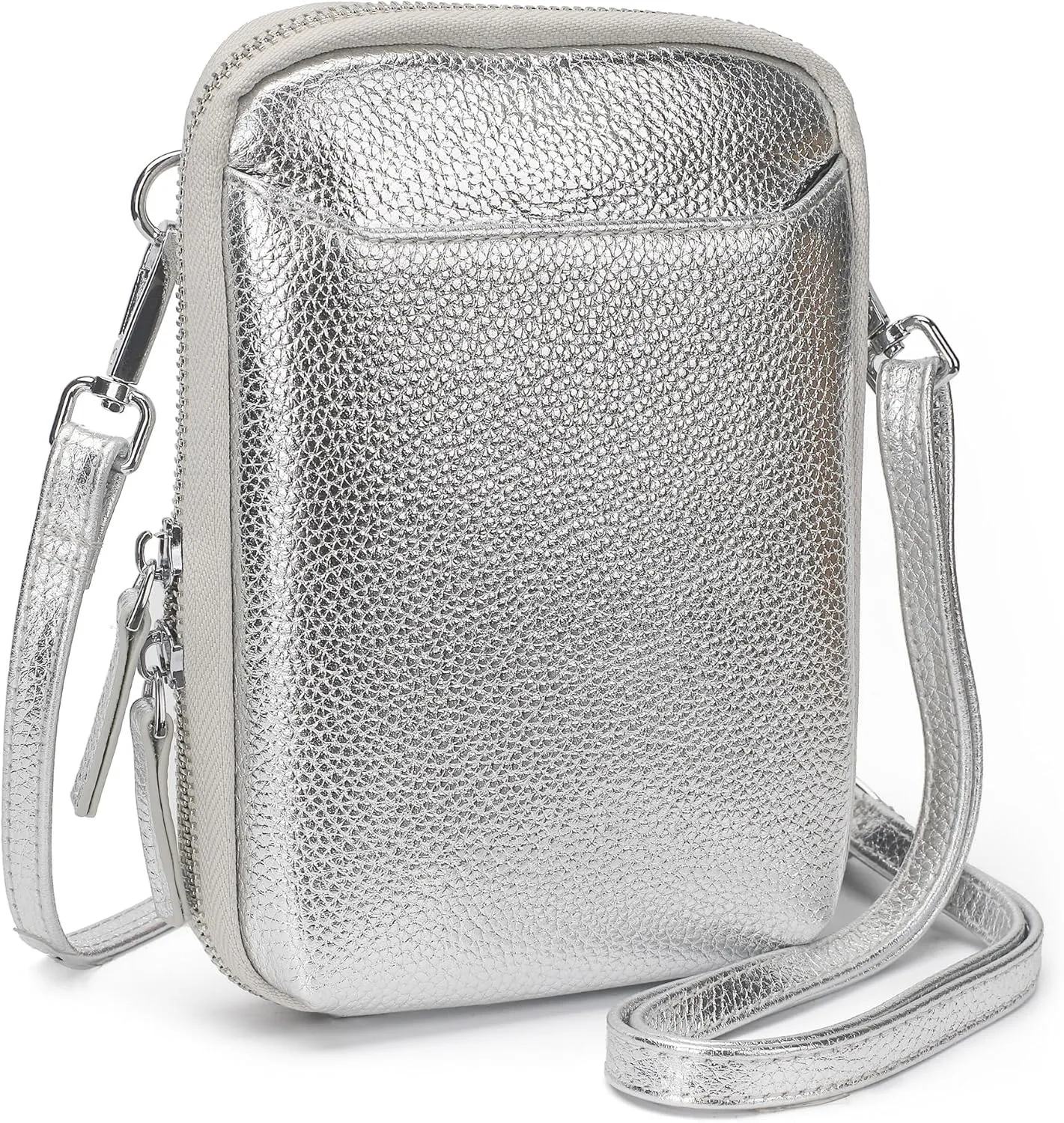 befen Genuine Leather Crossbody Cell Phone Purse for Women, Small Zip Around RFID Blocking Crossbody Wallet Bags