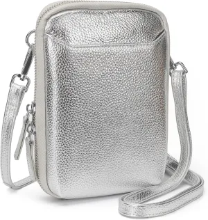 befen Genuine Leather Crossbody Cell Phone Purse for Women, Small Zip Around RFID Blocking Crossbody Wallet Bags