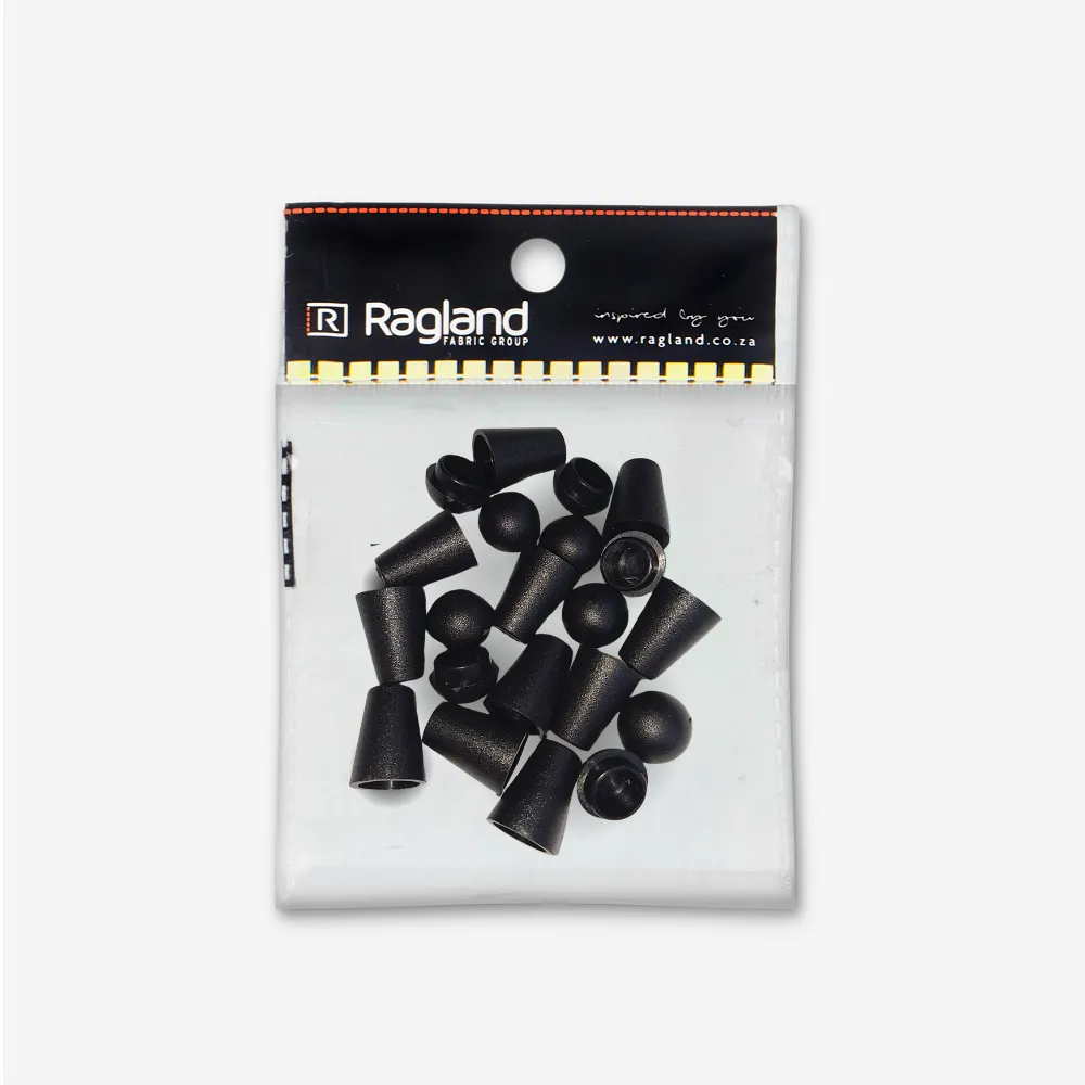Bell Cord End Caps 5mm Black