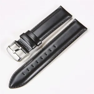 Belt with Solid Buckle Genuine Leather Watch Band 18mm 20mm 22mm Quick Release Watch Straps Watchbands (Color : Black Size : 20mm)