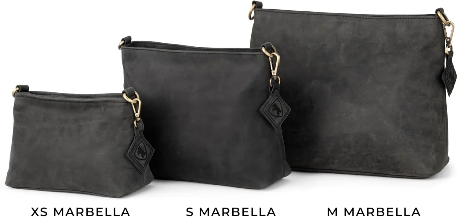 BERLINER BAGS Vintage Genuine Leather Shoulder Bag Marbella, Crossbody Purse for Women, Satchel Bag