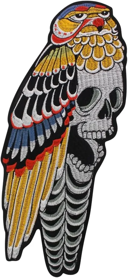 Bird Patch Woodpecker Animals Embroidered Applique Patches Skull Iron on Badge DIY Garment Jackets Bag Decor Accessories Sewing