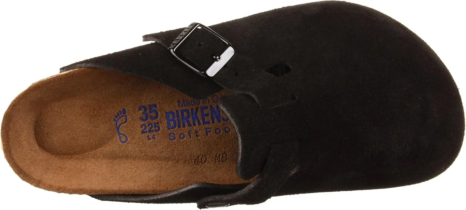 Birkenstock Unisex-Adult Boston Bosten Super-Runner Work Shoes Natural Leather Black Size 36-Normal Footbed, 10