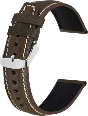 BISONSTRAP Italian Leather Watch Straps, Collector Series Watch Bands, Extra Long Length, 18mm 20mm 22mm