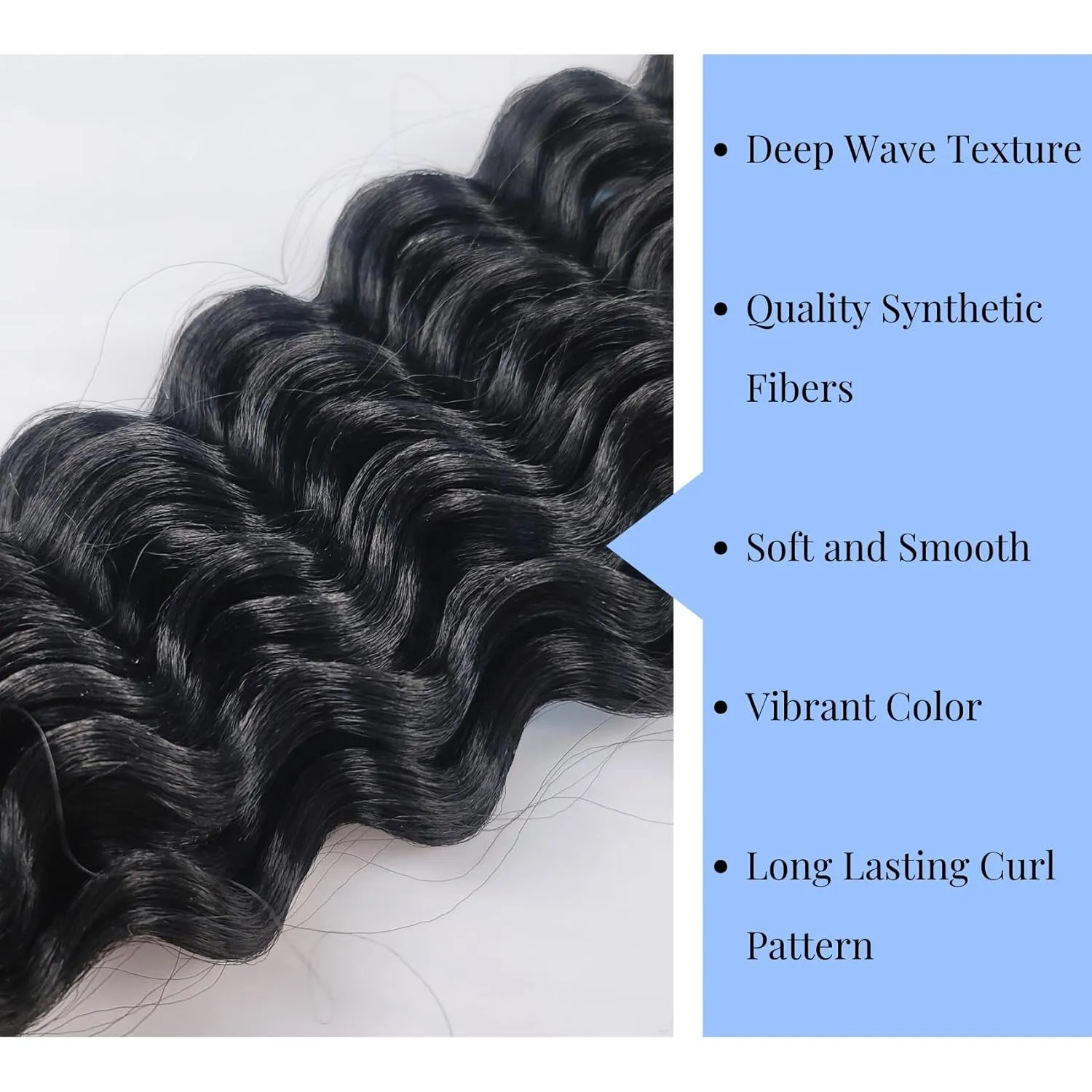 Black Braiding Hair Pre Stretched for Boho Braids Synthetic Prestretched EZ Braiding Hair for Knotless Box Braids Bohemian Braids Goddess Braids (Total 5 Packs)