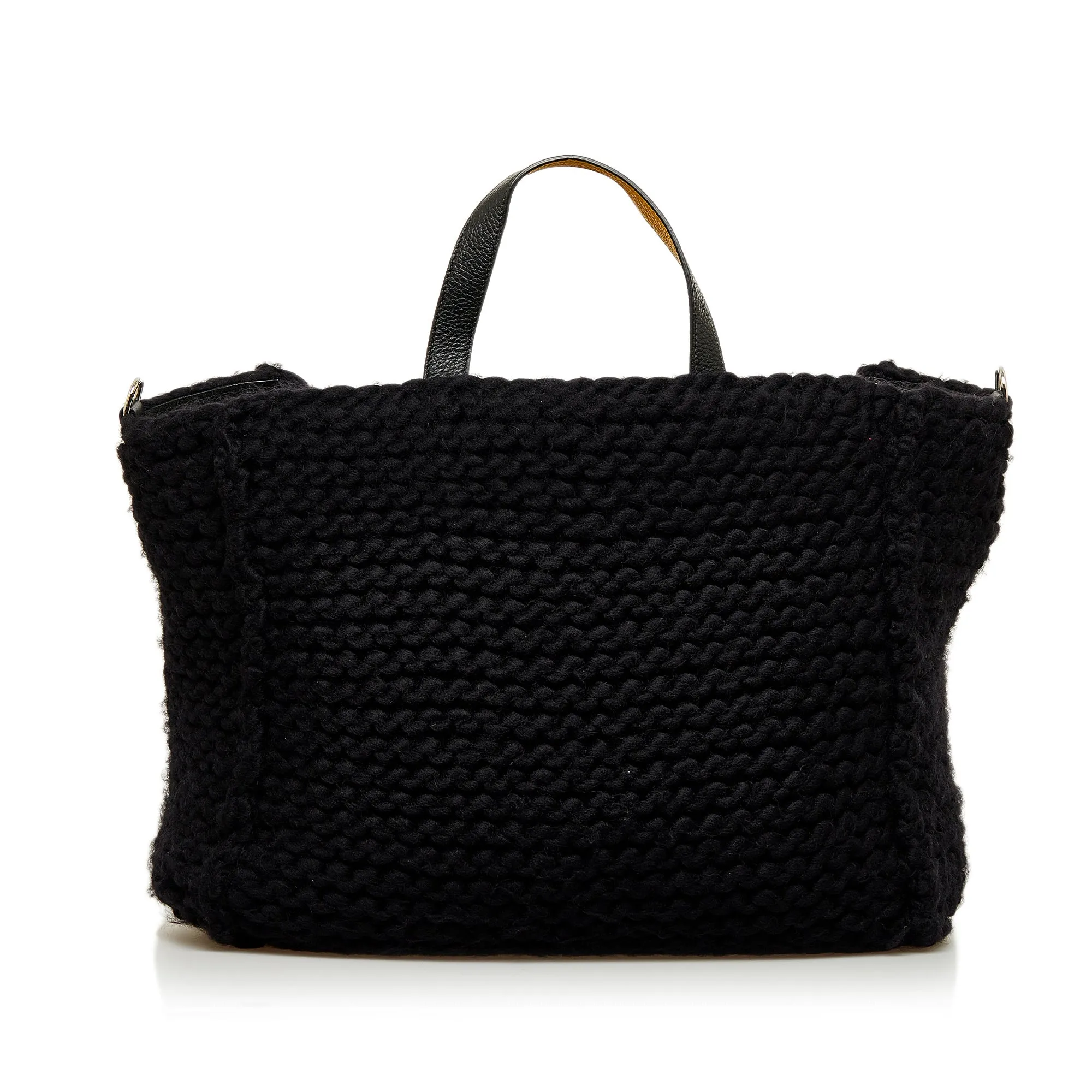 Black Fendi Wool Satchel