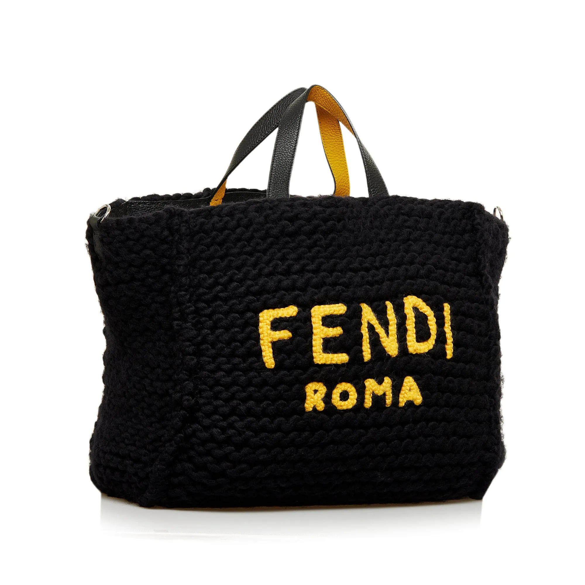 Black Fendi Wool Satchel