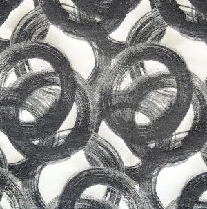 Black Jacquard Velvet Fabric by The Yard, 20 Continuous Yards 54 inches Width Midnight Swirls Circles & Dots Black Jacquard Fabric, Wholesale Jacquard Upholstery for Curtains