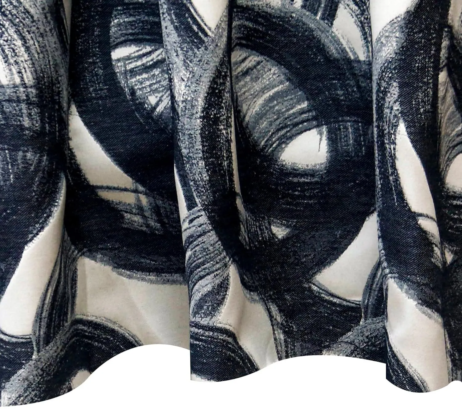 Black Jacquard Velvet Fabric by The Yard, 20 Continuous Yards 54 inches Width Midnight Swirls Circles & Dots Black Jacquard Fabric, Wholesale Jacquard Upholstery for Curtains