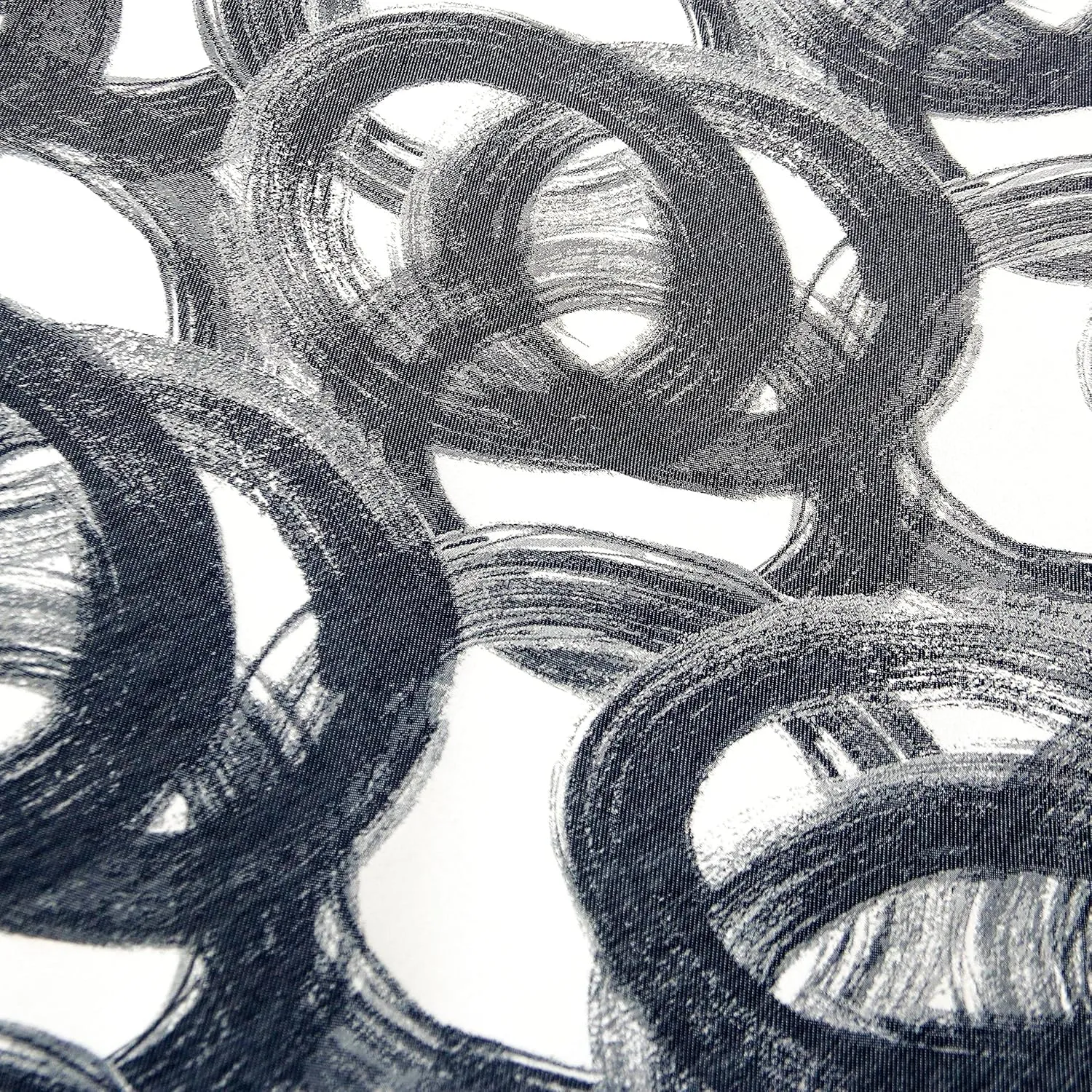 Black Jacquard Velvet Fabric by The Yard, 20 Continuous Yards 54 inches Width Midnight Swirls Circles & Dots Black Jacquard Fabric, Wholesale Jacquard Upholstery for Curtains