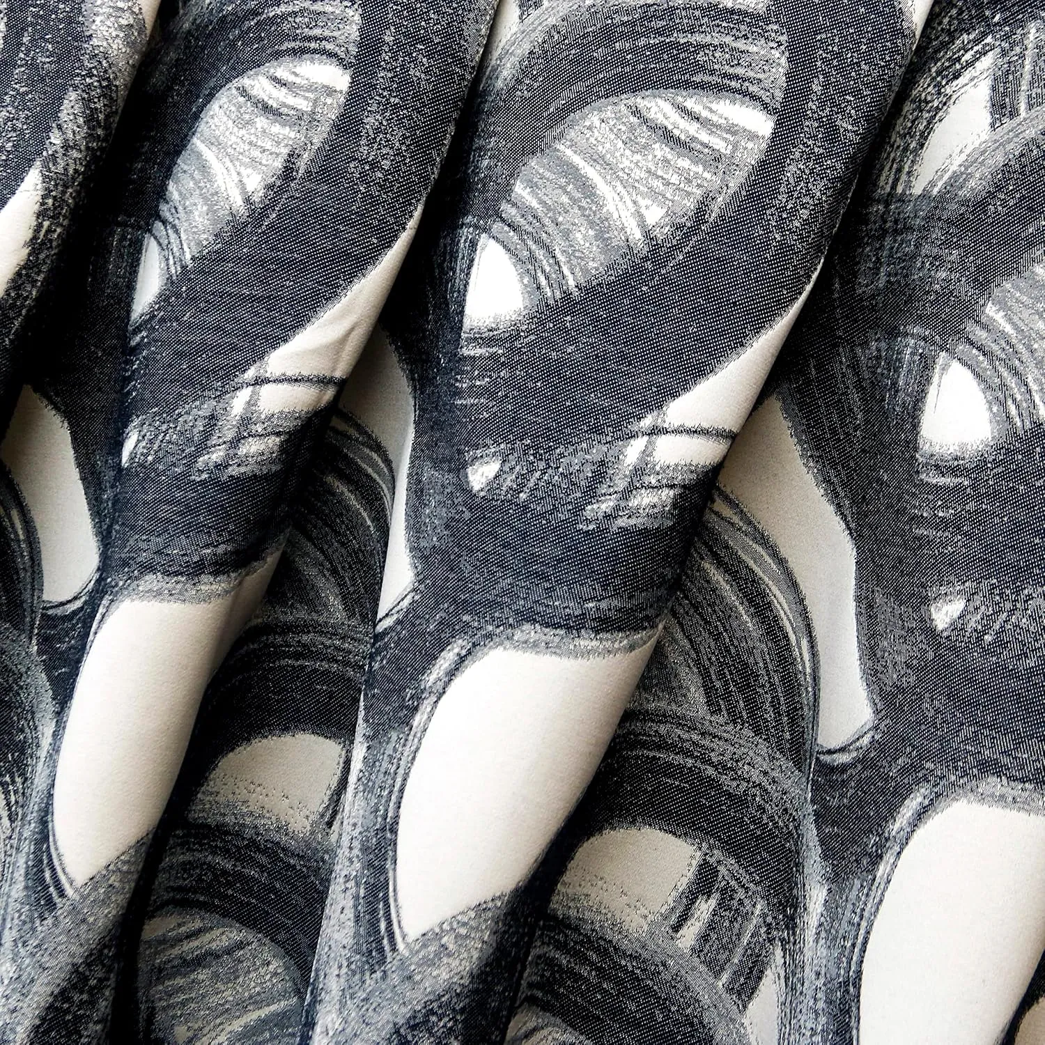 Black Jacquard Velvet Fabric by The Yard, 20 Continuous Yards 54 inches Width Midnight Swirls Circles & Dots Black Jacquard Fabric, Wholesale Jacquard Upholstery for Curtains