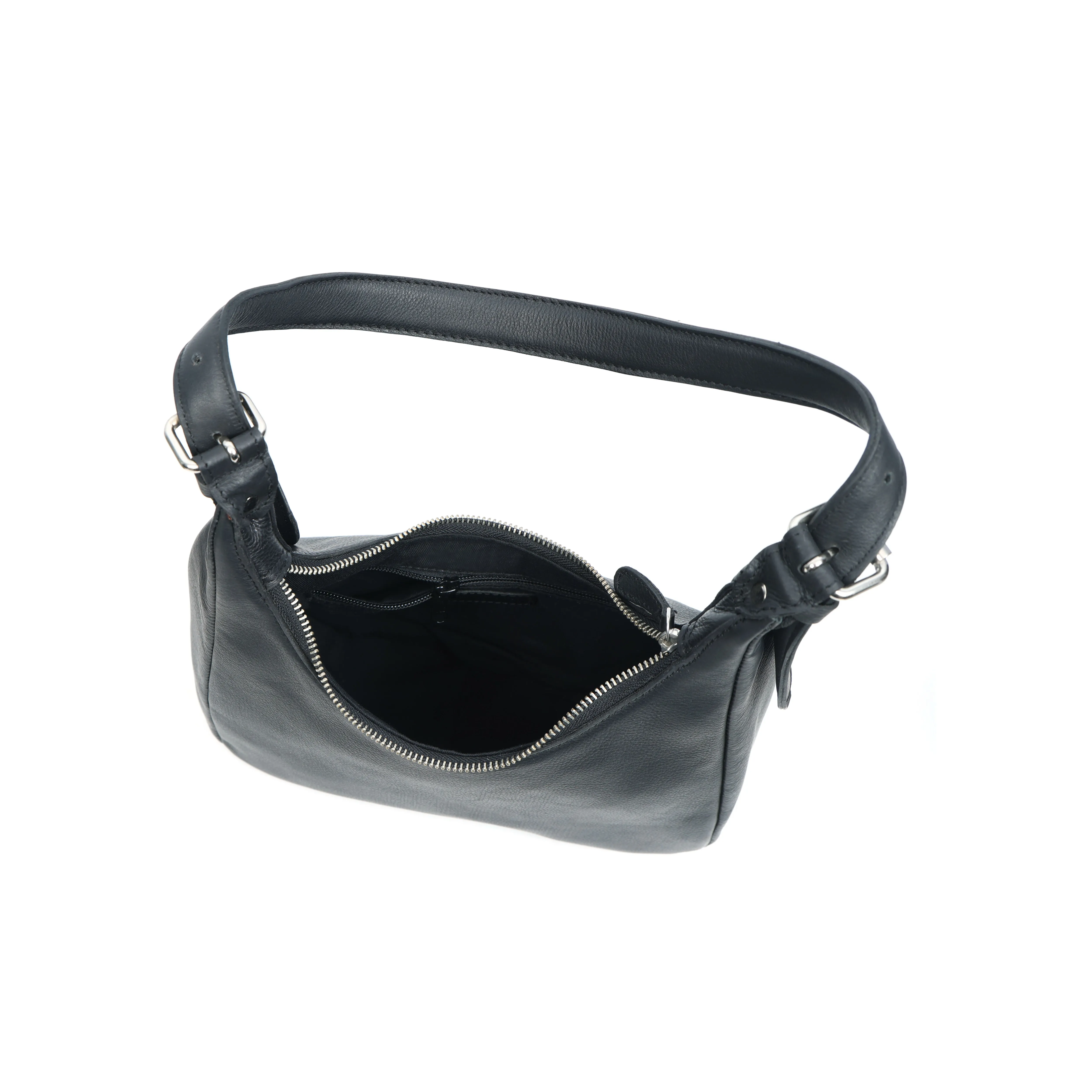 Black Leather Hobo Bag – Stylish, Spacious & Versatile Everyday Handbag for Women.BG-1636