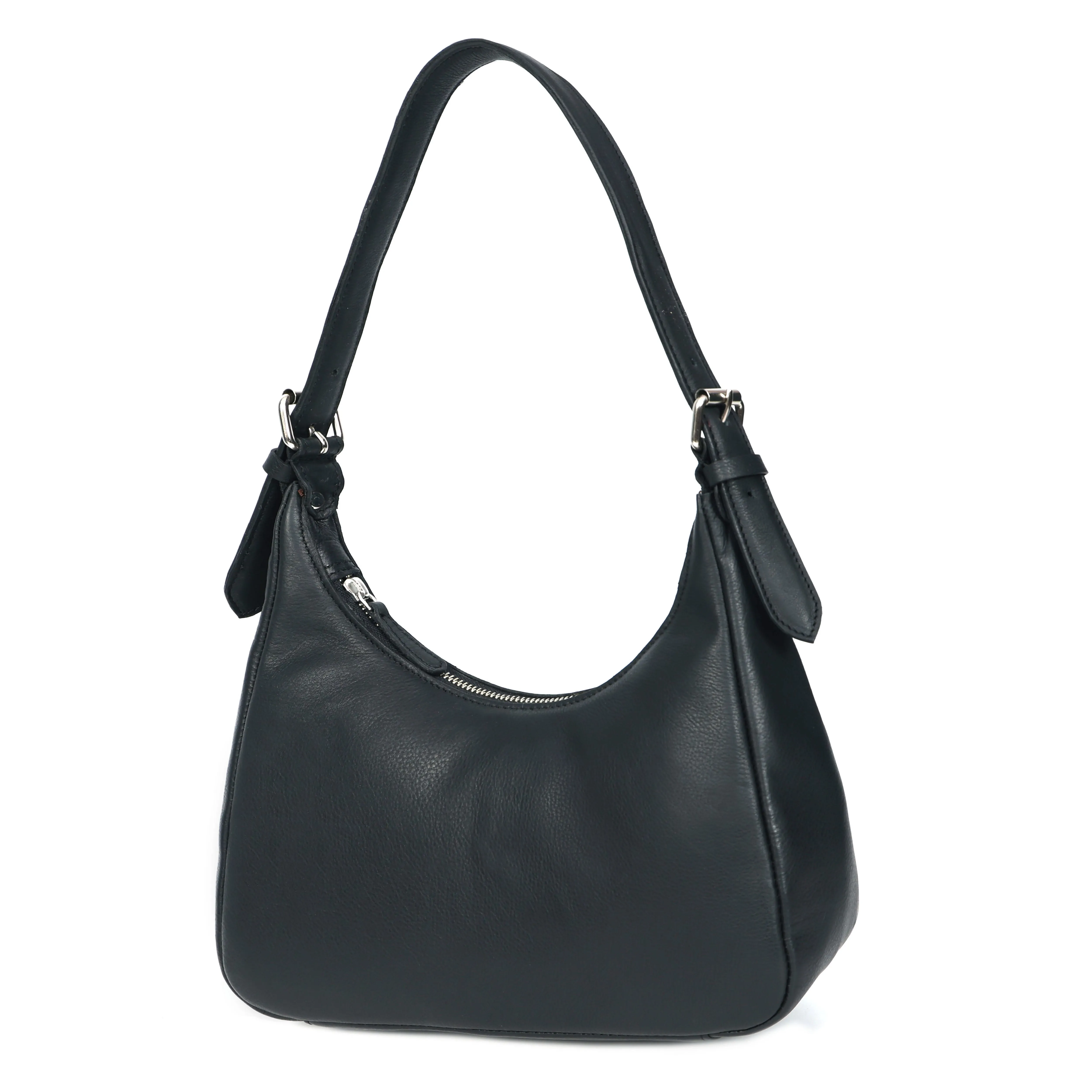 Black Leather Hobo Bag – Stylish, Spacious & Versatile Everyday Handbag for Women.BG-1636
